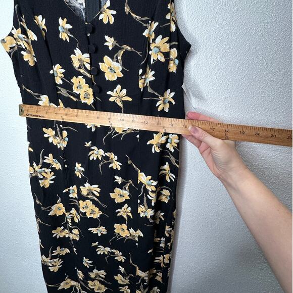 NWT Alyn Paige Black Multi Color Floral Sleeveless V-Neck Button Maxi Dress 8 - Picture 13 of 14